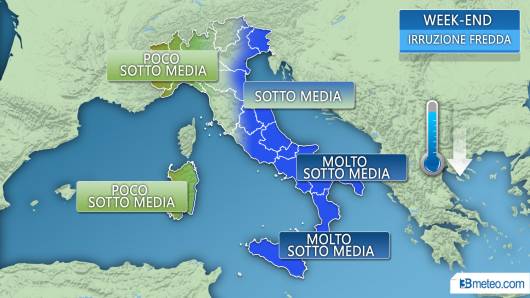 Temperature attese nel weekend