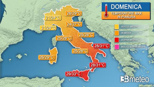 Temperature domenica