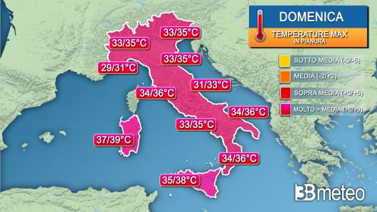 Temperature domenica