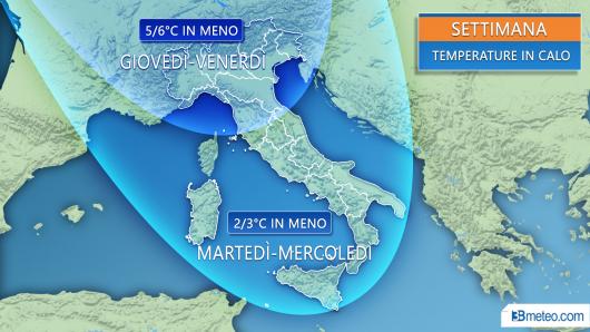 Temperature in calo in settimana
