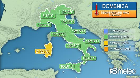  Temperature massime domenica