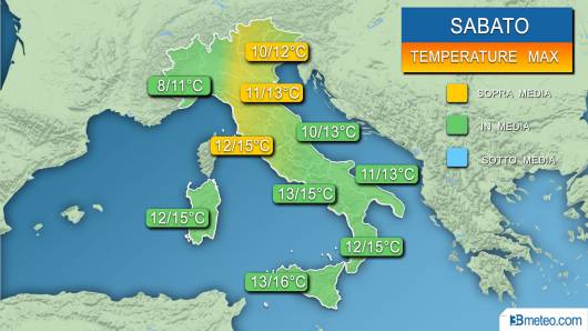 Temperature massime sabato