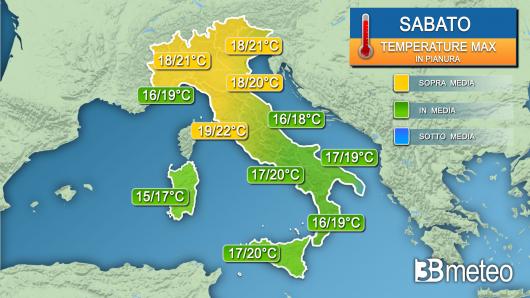 Temperature massime sabato