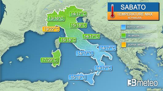 Temperature massime sabato