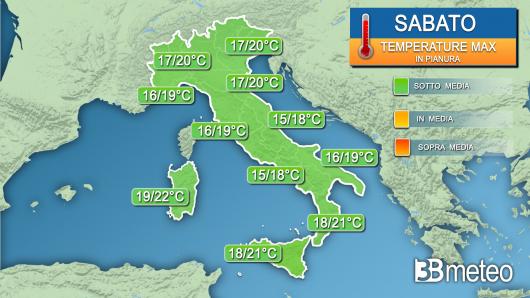 Temperature massime sabato