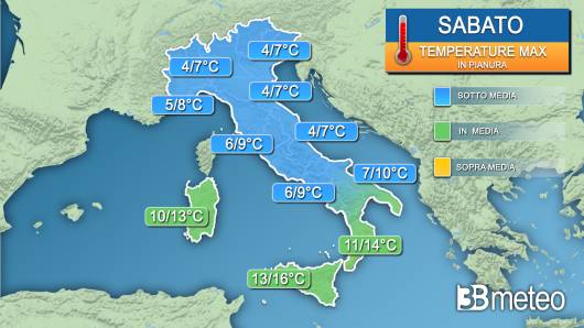 Temperature massime sabato