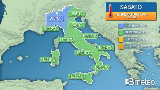 Temperature massime sabato
