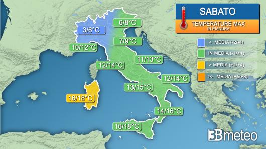 Temperature massime sabato