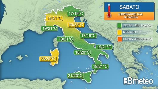 Temperature massime sabato