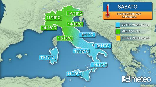 Temperature massime sabato