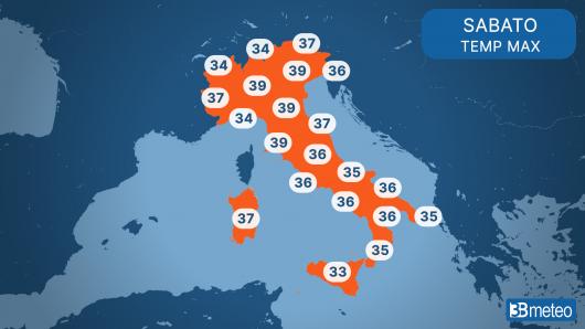 Temperature massime sabato