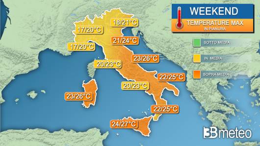 Temperature massime weekend