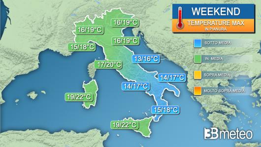 Temperature massime weekend