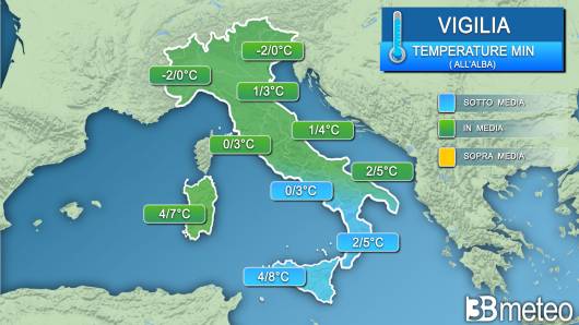 Temperature minime la Vigilia