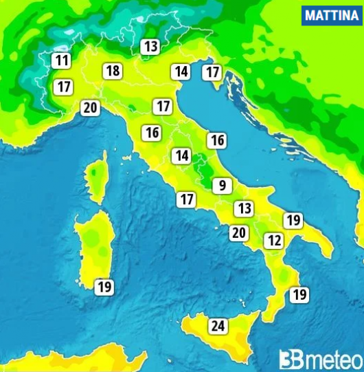 Temperature Minime Lunedì