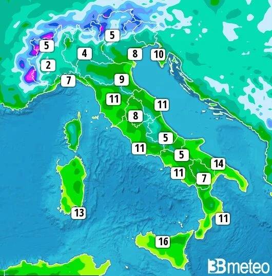 Temperature minime sabato
