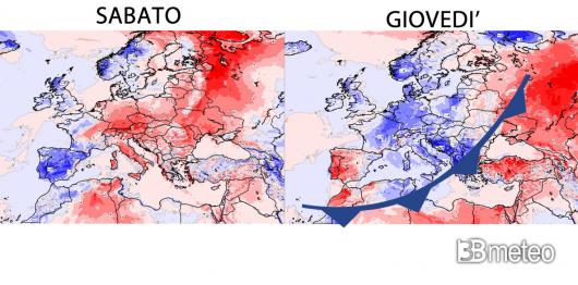 Temperature, netto calo in settimana