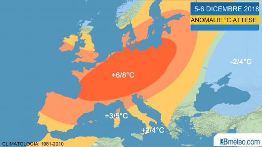 Temperature sopra media in Europa