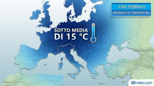 Temperature sotto la media anche di 15°C! 