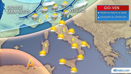 temporali al nord venerdì
