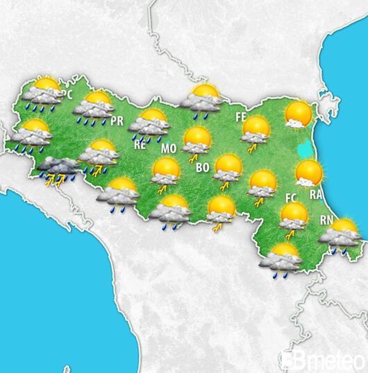 temporali in arrivo martedì sull'Emilia Romagna