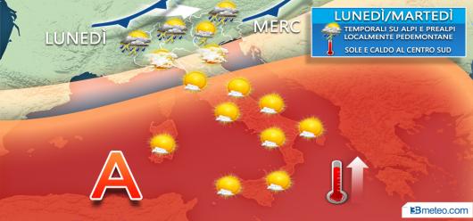 Temporali in arrivo su parte del Nord