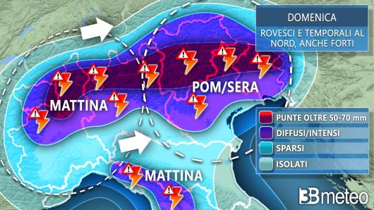 Temporali, nubifragi e grandine, ecco dove colpiranno di più
