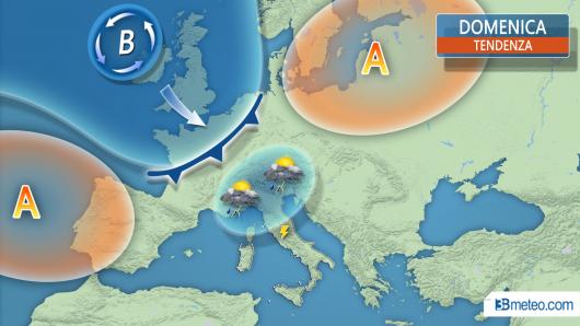 Tendenza domenica: nuova perturbazione in arrivo