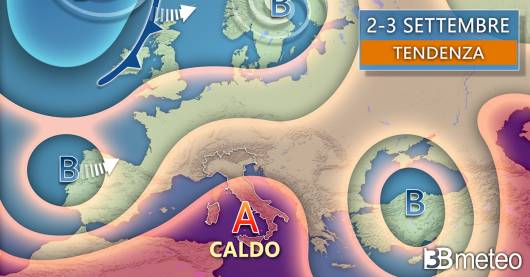 Tendenza media per il 2-3 settembre a livello europeo