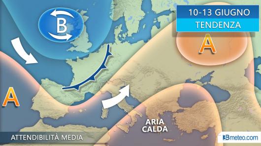 tendenza meteo 10-13 giugno