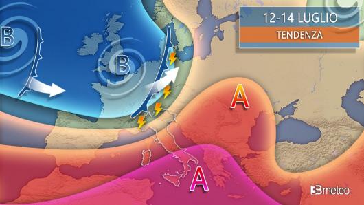 Tendenza meteo 12-14 luglio