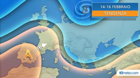 tendenza meteo 14-16 febbraio 2020
