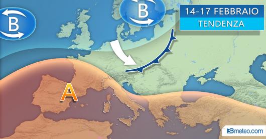 Tendenza meteo 14/17 febbraio
