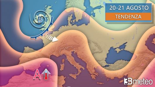 Tendenza meteo 20-21 agosto