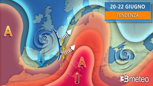 Tendenza meteo 20-22 giugno