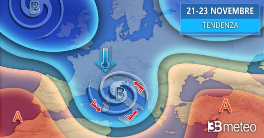 Tendenza meteo 21-23 novembre