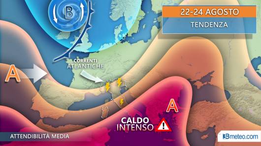 Tendenza meteo 22-24 agosto