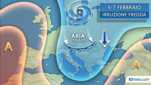Tendenza meteo 5-7 febbraio
