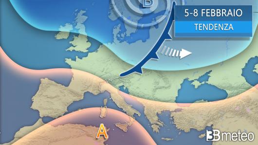 tendenza meteo 5-8 febbraio