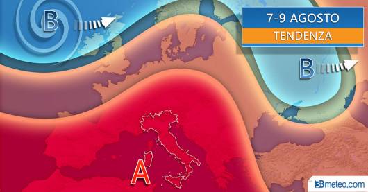 Tendenza meteo 7-9 agosto