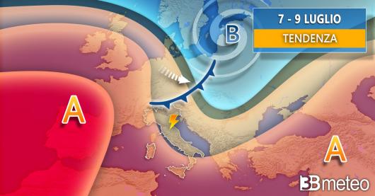 Tendenza meteo 7-9 luglio