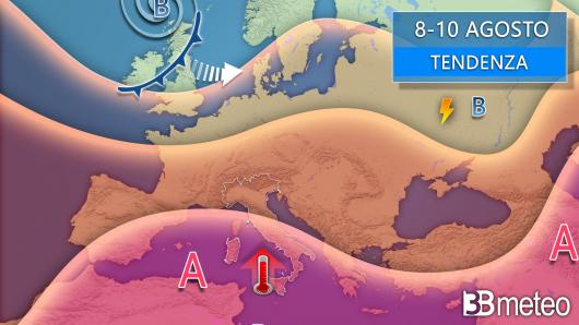 Tendenza meteo 8-10 agosto
