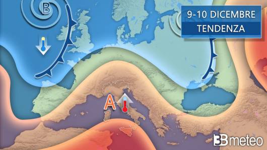 Tendenza meteo 9-10 dicembre