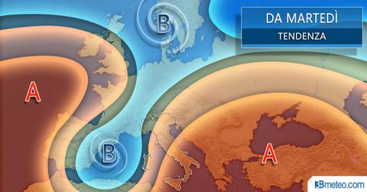 Tendenza meteo da martedì 8 settembre