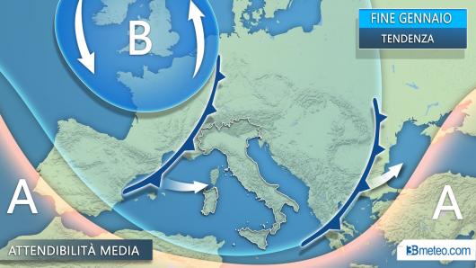 tendenza meteo fine gennaio