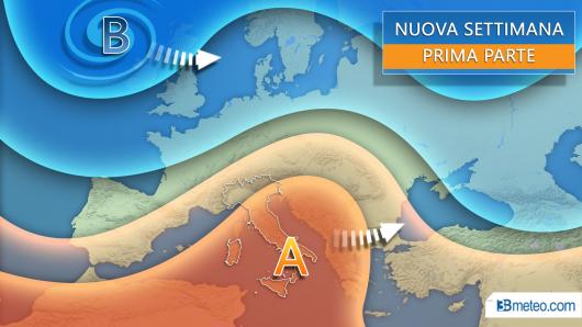 Tendenza meteo inizio prossima settimana
