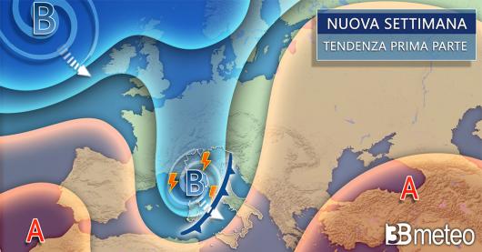 Tendenza meteo inizio prossima settimana
