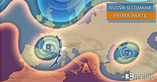 Tendenza meteo inizio prossima settimana