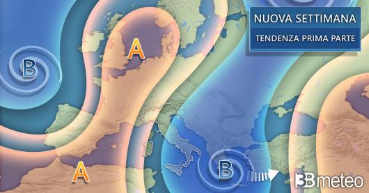 Tendenza meteo inizio prossima settimana