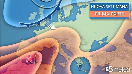Tendenza meteo inizio prossima settimana